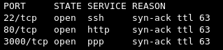 nmap çıktısı