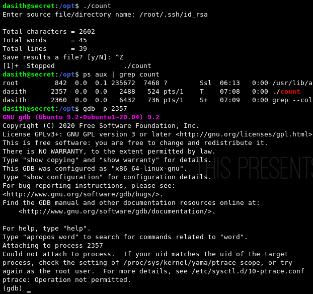 core dump fail