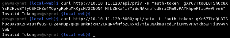 invalid token